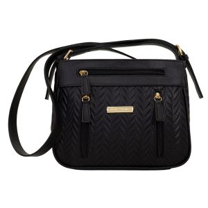 Bolsa Feminina Monica Sanches 2060 Elyssa Preto Sh / Line Preto