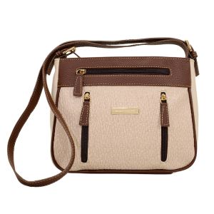 Bolsa Feminina Monica Sanches 2060 Janine Eggnog / Canguru Nero Brown