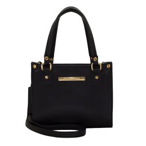 Bolsa Feminina Monica Sanches 3032 Safiano Plus Preto / Safiano Plus Preto