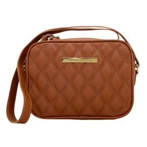 Bolsa Feminina Monica Sanches 3251 Canguru Caramelo Roats / Rustic Caramelo Roats