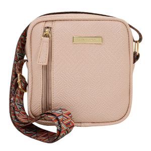 Bolsa Feminina Monica Sanches 3604 Rafia Quartz Perola / Rafia Quartz Perola