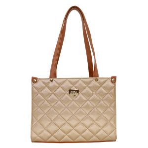 Bolsa Feminina Monica Sanches 3682 Canguru Platino / Rustic Caramelo Roats