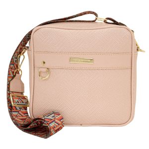 Bolsa Feminina Monica Sanches 3694 Rafia Quartz Perola / Kil Creme Metal