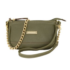 Bolsa Feminina Monica Sanches 3787 Prada Verde Musgo / Prada Verde Musgo