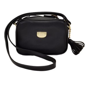 Bolsa Feminina Monica Sanches 3863 Safiano Plus Preto / Line Preto