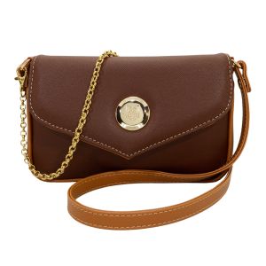 Bolsa Feminina Monica Sanches 3871 Rustic Nerobrow / Line Caramelo