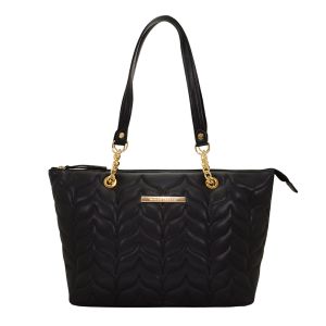 Bolsa Feminina Monica Sanches 3875 Safiano Plus Preto / Safiano Plus Preto